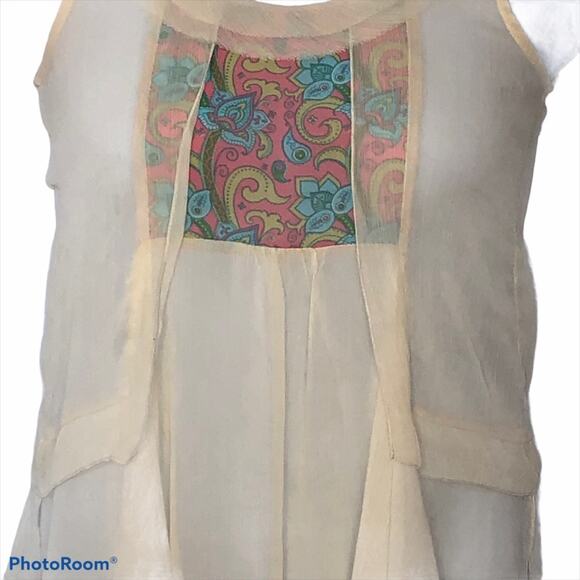 Matilda Jane Sheer Cream Sleeveless Tunic | Boho Chic Oversized Style | XS - Picture 5 of 15